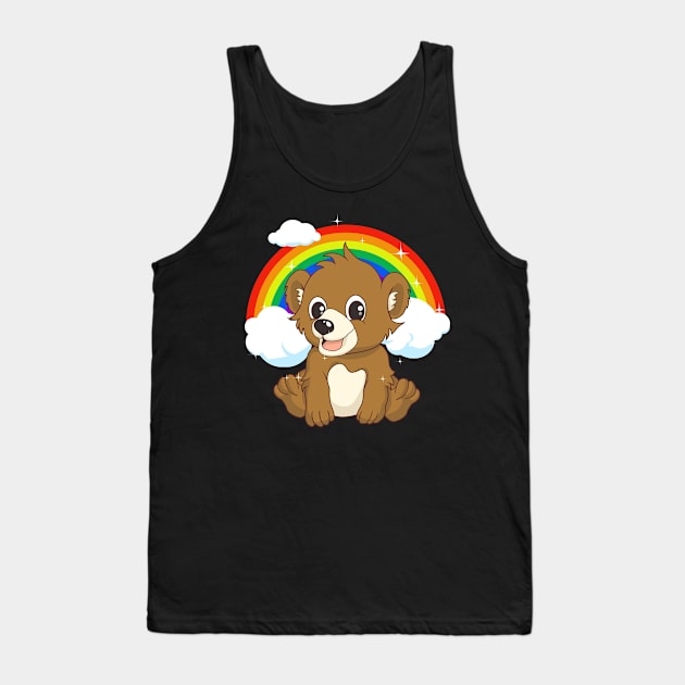 Cute Bear LGBT Community Pride Tank Top by TheBeardComic